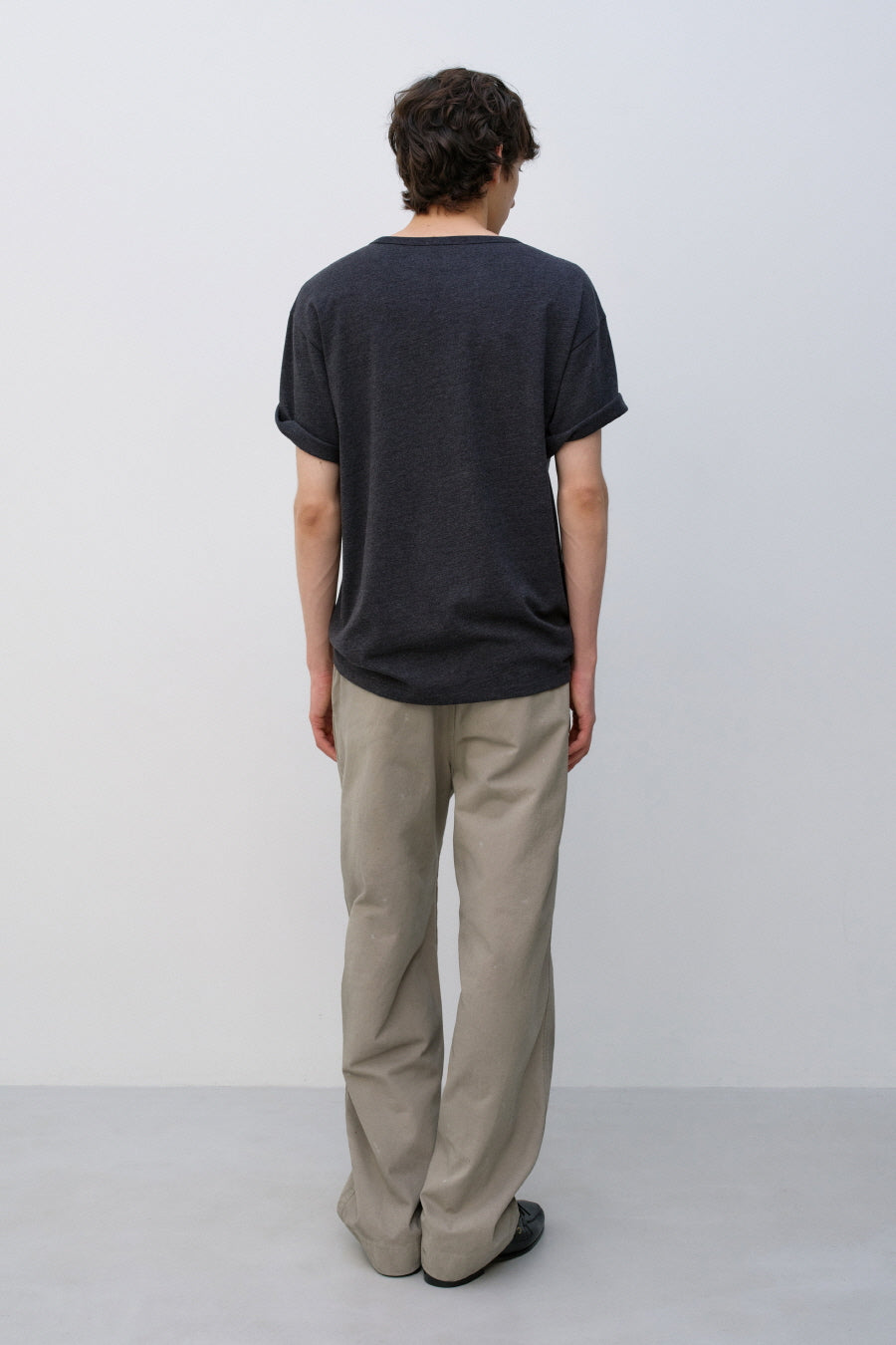 Insilence - Scoop Neck Pocket Short Sleeve (Melange Charcoal) product image 4 | TRAB K-Fashion Australia
