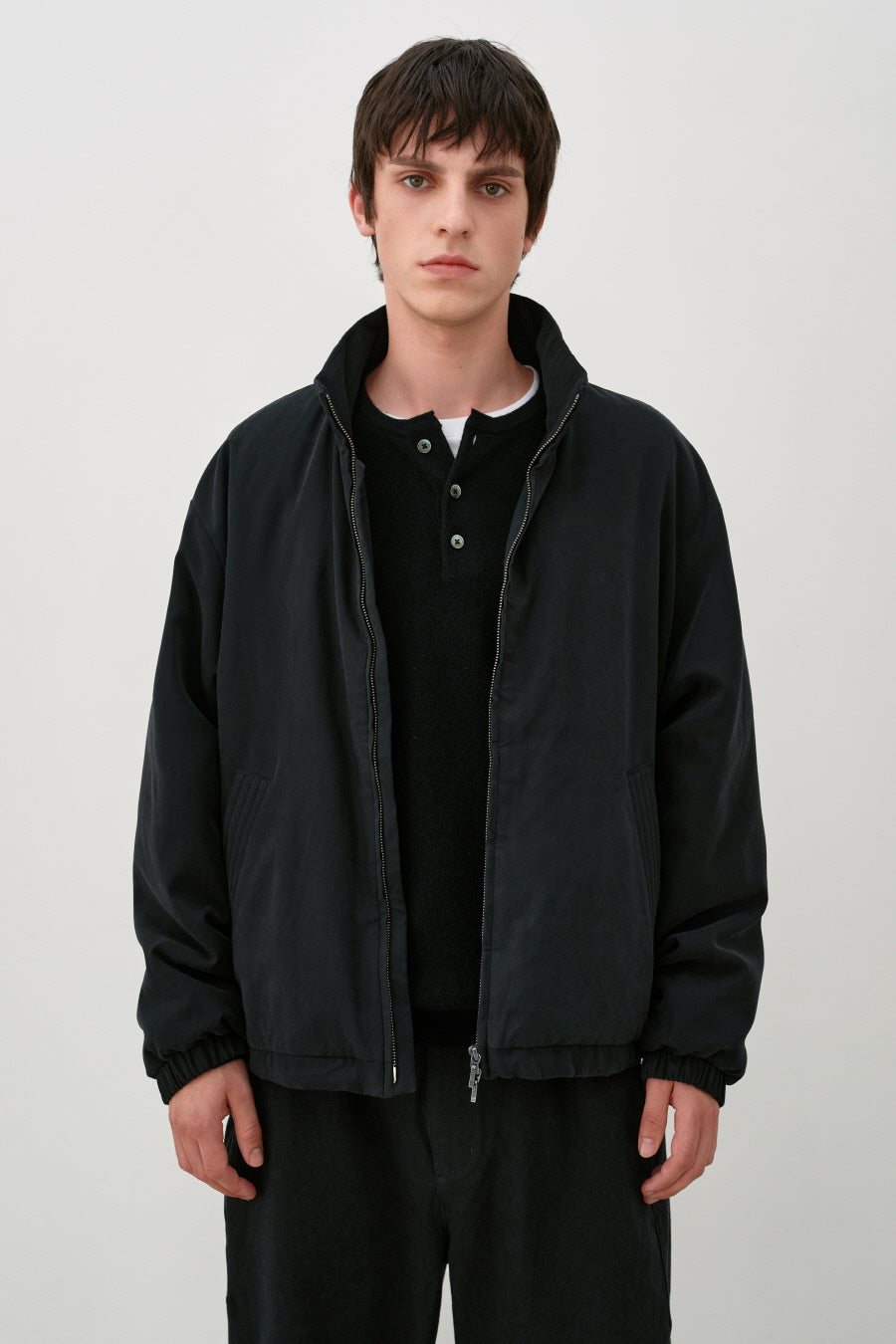 Insilence - High-neck Blouson Jumper (Raven Black) product image 1 | TRAB K-Fashion Australia