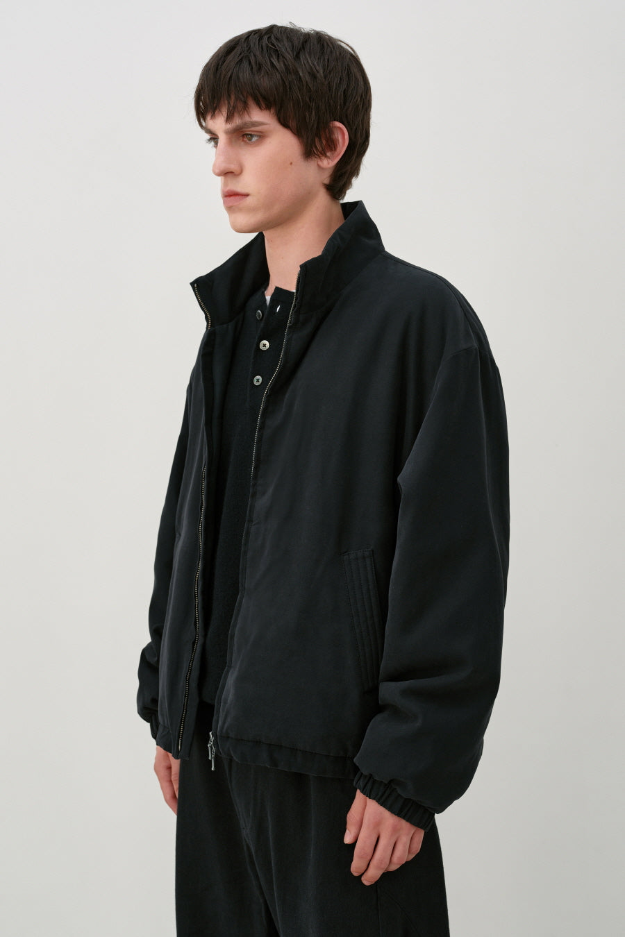Insilence - High-neck Blouson Jumper (Raven Black) product image 5 | TRAB K-Fashion Australia