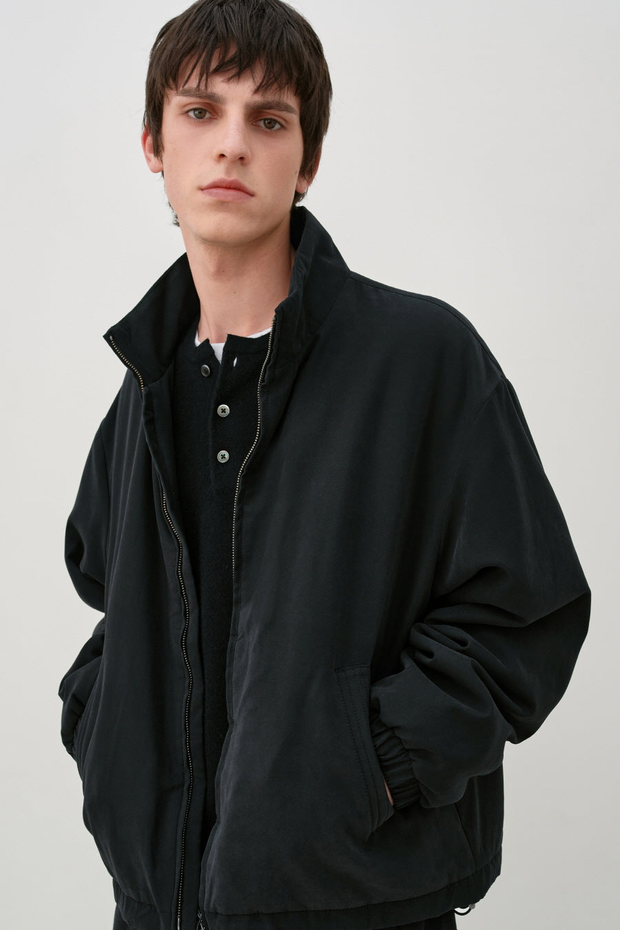Insilence - High-neck Blouson Jumper (Raven Black) product image 2 | TRAB K-Fashion Australia