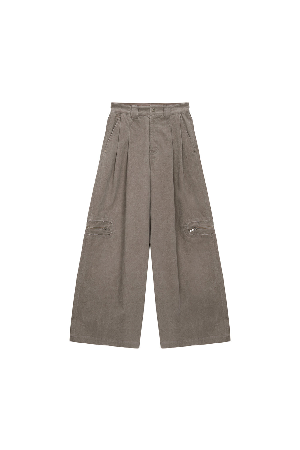 Matin Kim - Corduroy Tuck Point Wide Pants (Beige) product image 1 | TRAB K-Fashion Australia