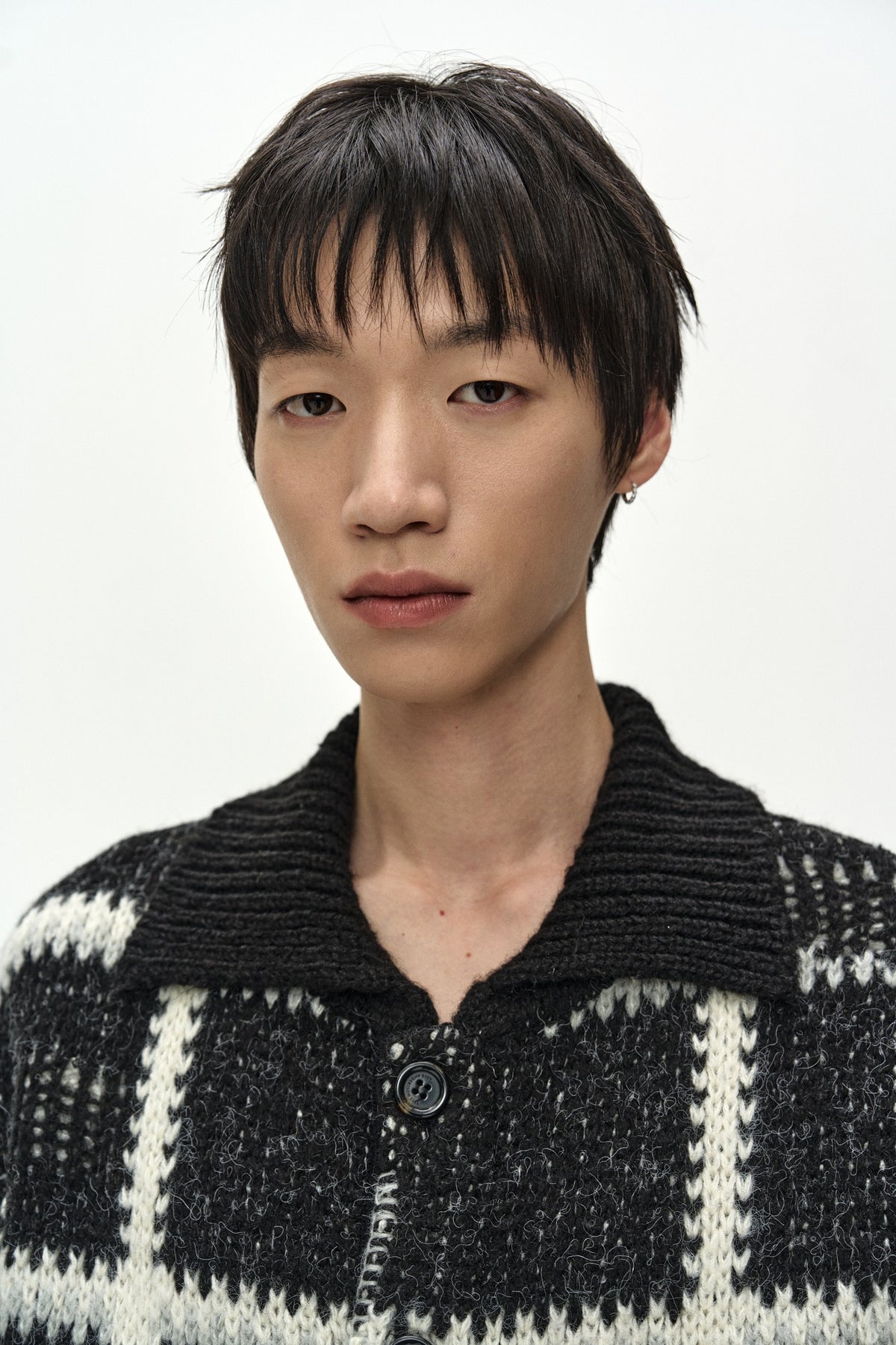 Andersson Bell - Shaggy Check Button Cardigan (Black) product image 6 | TRAB K-Fashion Australia