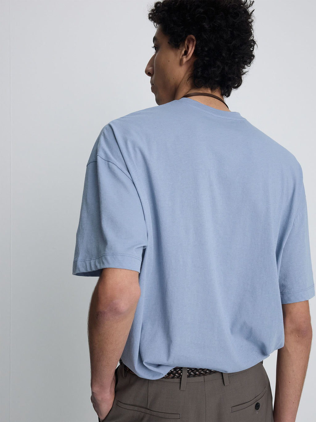 Tonywack - Cotton Cashmere Relaxed T-Shirt (Pale Blue) product image 6 | TRAB K-Fashion Australia
