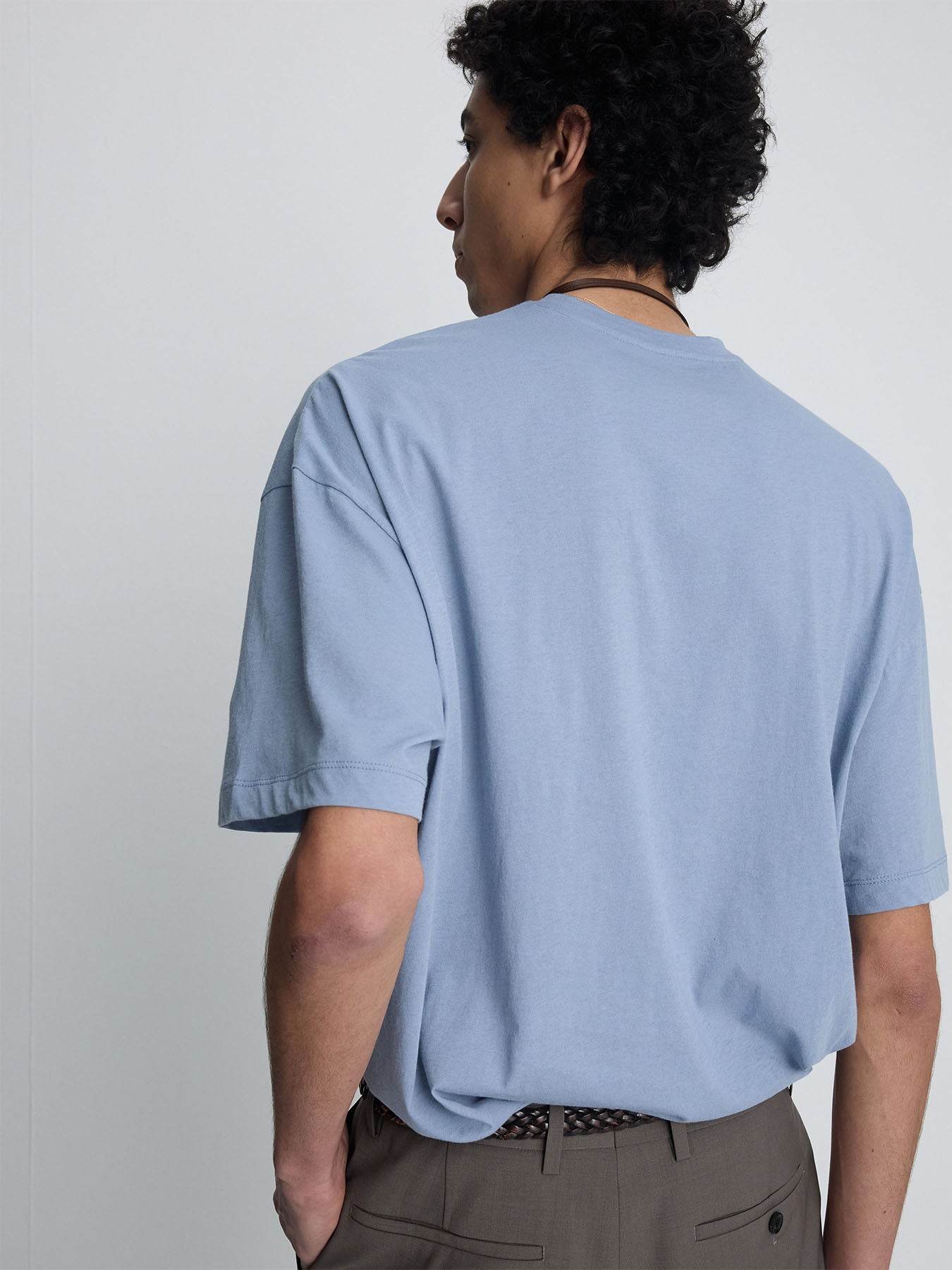 Tonywack - Cotton Cashmere Relaxed T-Shirt (Pale Blue) product image 6 | TRAB K-Fashion Australia