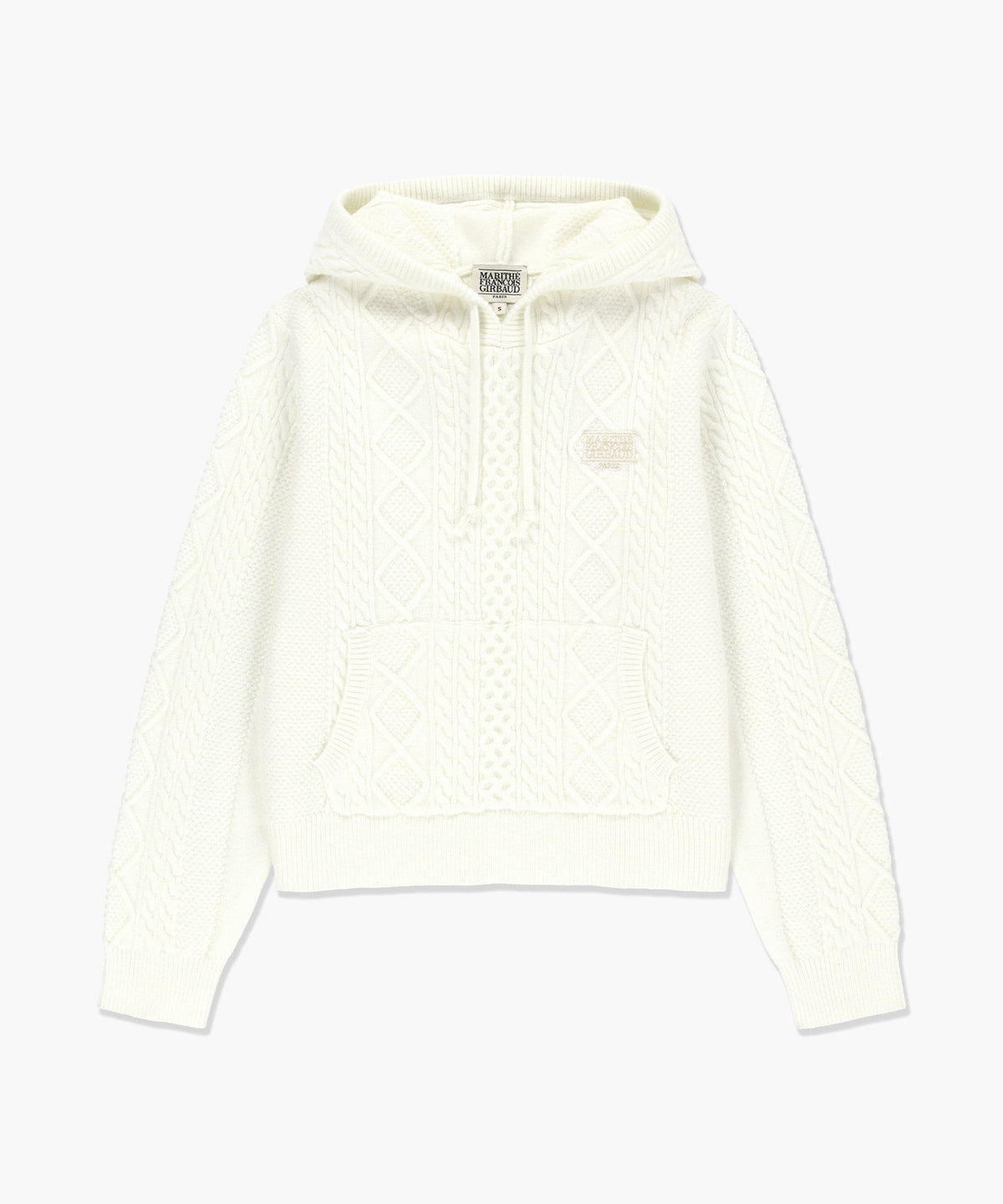 Marithe & Francois Girbaud - Micro Classic Logo Cable Hooded Knit (White) product image 6 | TRAB K-Fashion Australia