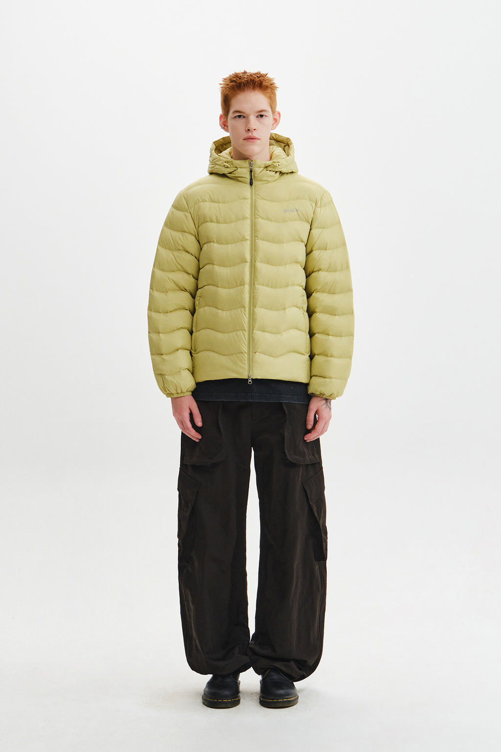 Matin Kim - Flowing Quilted Hoody Down Jumper (Lime) product image 7 | TRAB K-Fashion Australia