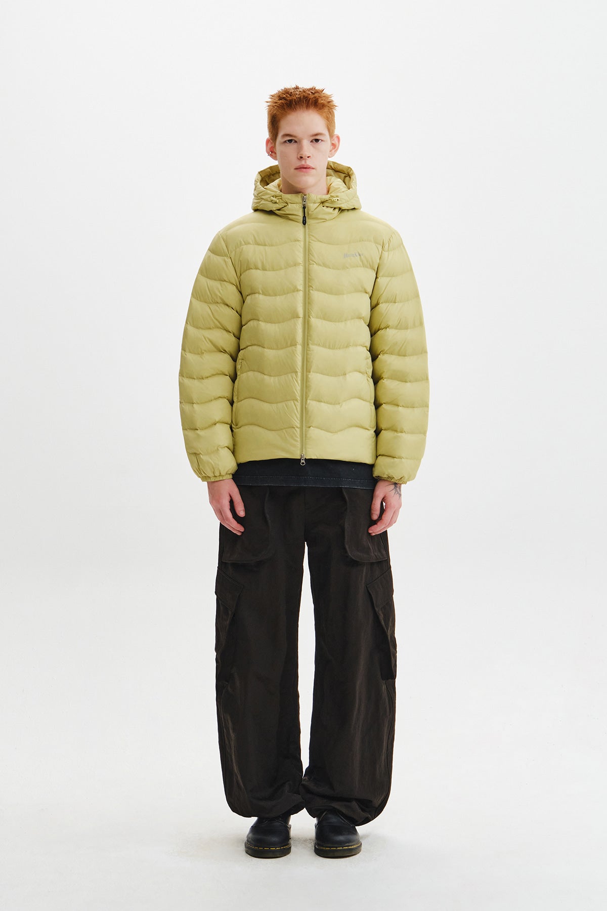 Matin Kim - Flowing Quilted Hoody Down Jumper (Lime) product image 7 | TRAB K-Fashion Australia