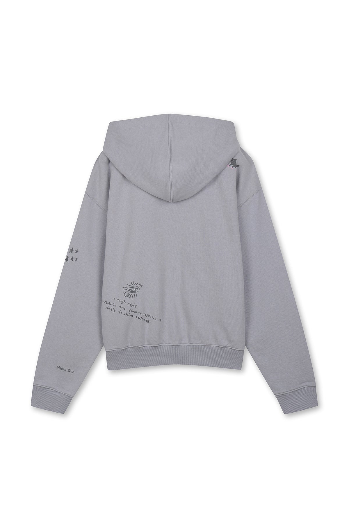 Matin Kim - Graffiti Artwork Hoody Zip Up (Smoke Blue) product image 2 | TRAB K-Fashion Australia