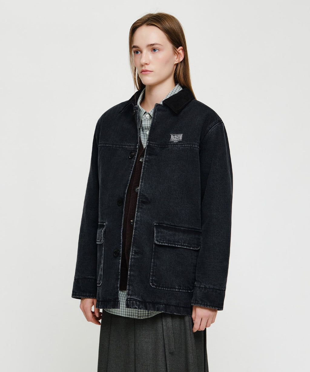 Marithe & Francois Girbaud - Corduroy Collar Denim Work Jacket (Black) product image 2 | TRAB K-Fashion Australia