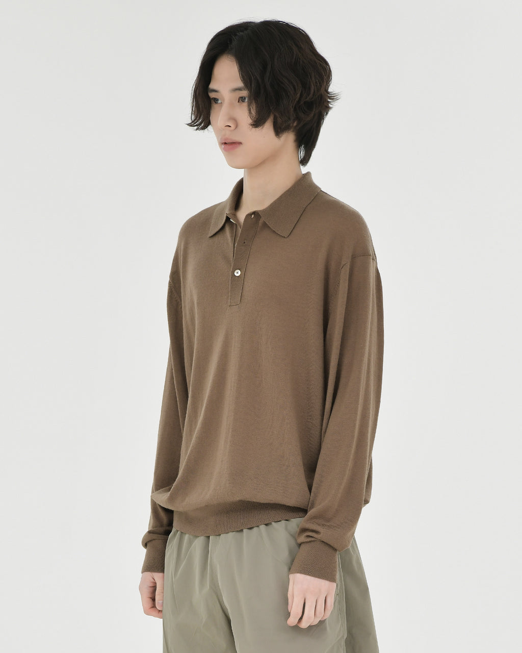 Brownyard - Knit Pique Shirt (Brown) product image 3 | TRAB K-Fashion Australia