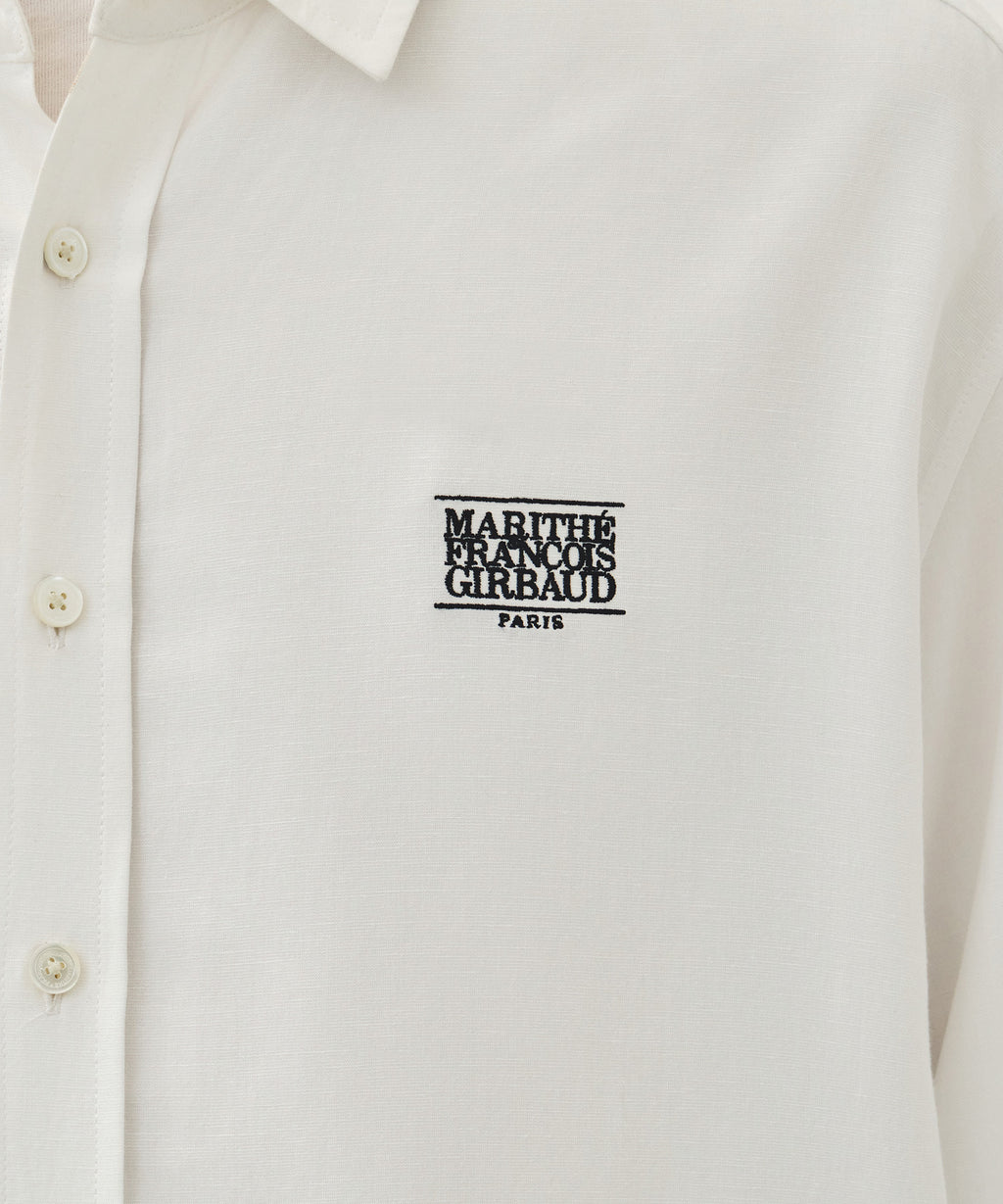 Marithe & Francois Girbaud - Classic Logo Linen Shirt (White) product image 4 | TRAB K-Fashion Australia