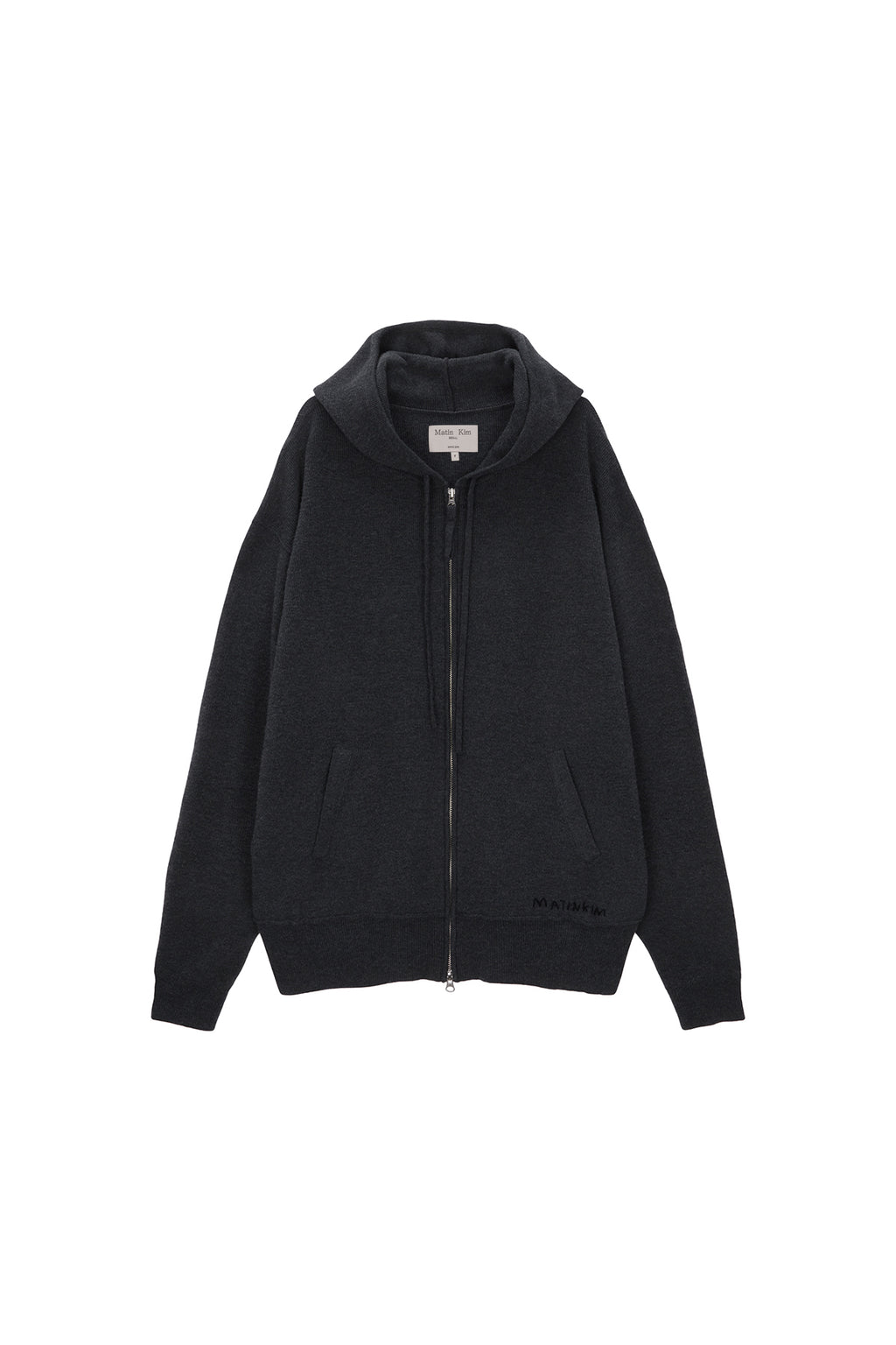 Matin Kim - Ribbed Knit Hoody Zip Up (Sky) product image 11 | TRAB K-Fashion Australia