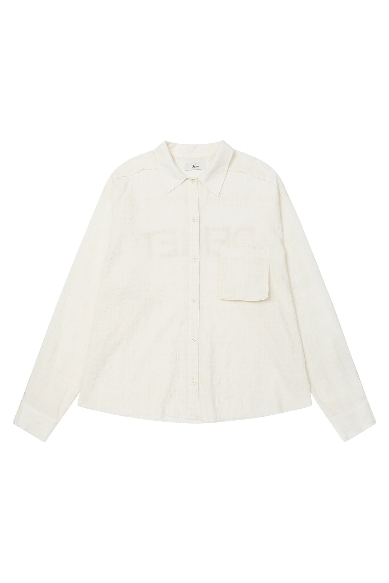 Deinet - Checked Sheersucker Shirt (Ivory) product image 10 | TRAB K-Fashion Australia