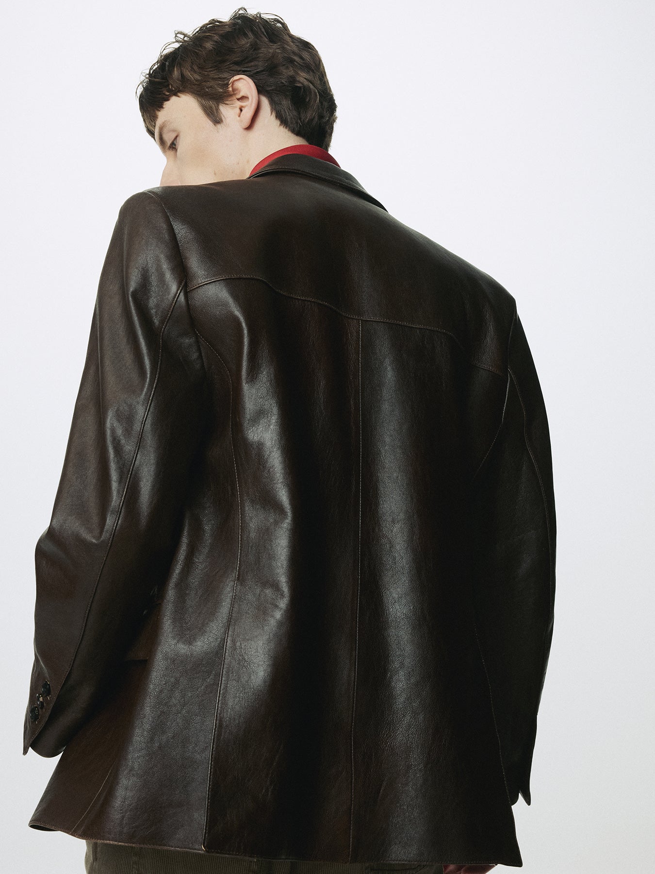 Tonywack - Vegetable Lamb Leather Blazer Jacket (Brown) product image 6 | TRAB K-Fashion Australia