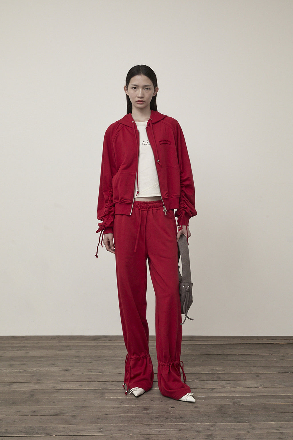 Matin Kim - String Detail Sweatpants (Red) product image 9 | TRAB K-Fashion Australia