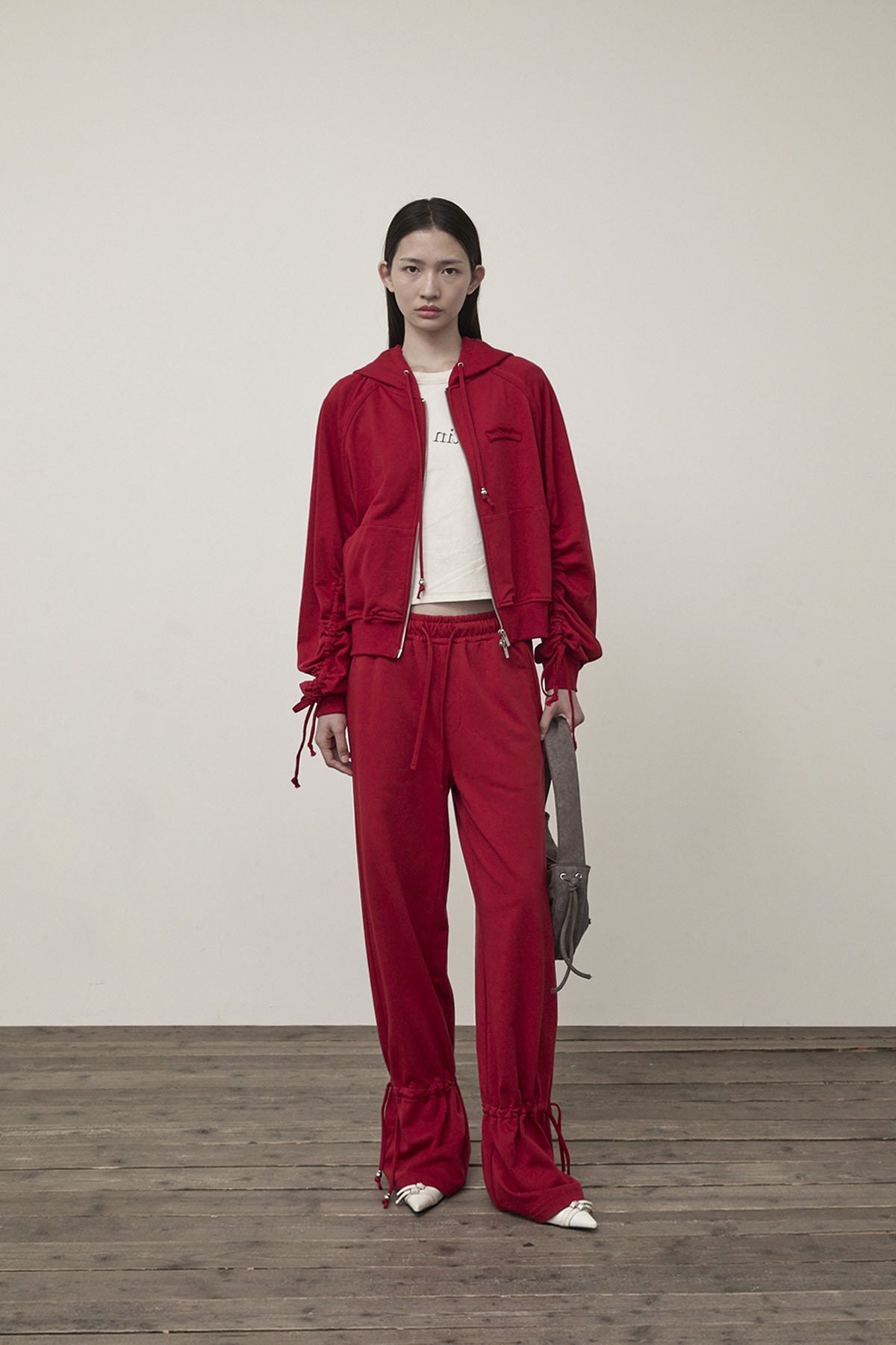 Matin Kim - String Detail Sweatpants (Red) product image 9 | TRAB K-Fashion Australia
