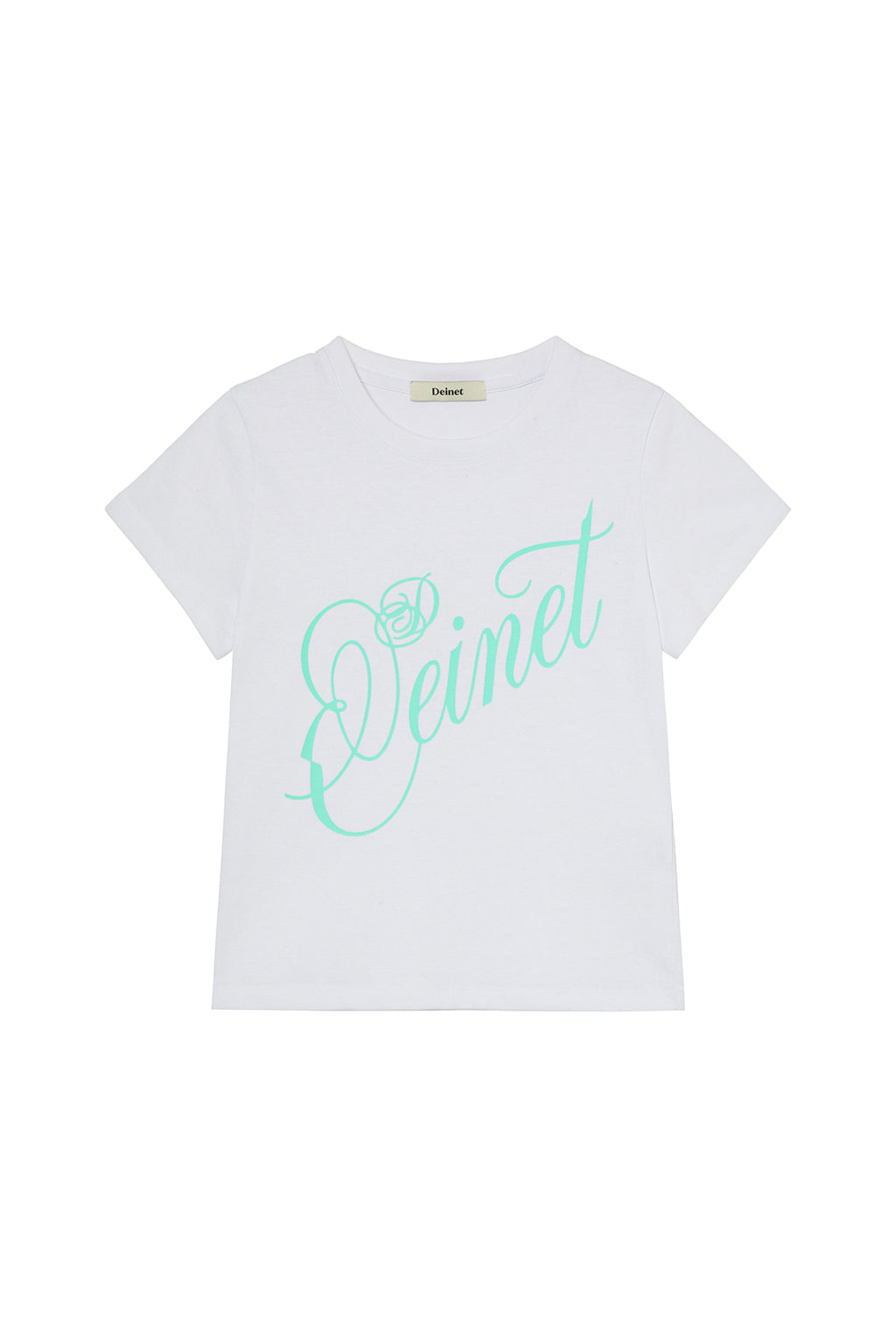 Deinet - Rose Typo Graphic T-Shirt (White) product image 1 | TRAB K-Fashion Australia