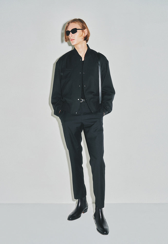 Tonywack - Hard Twist Wool Cropped Bomber Jacket (Dark Charcoal) product image 2 | TRAB K-Fashion Australia