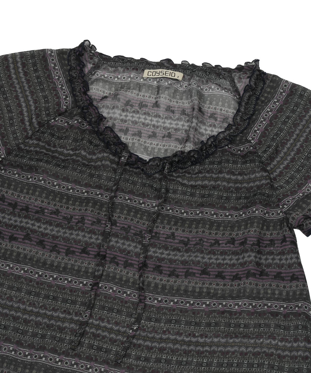 Coyseio - Chiffon Shirring One Piece (Purple Brown) product image 16 | TRAB K-Fashion Australia
