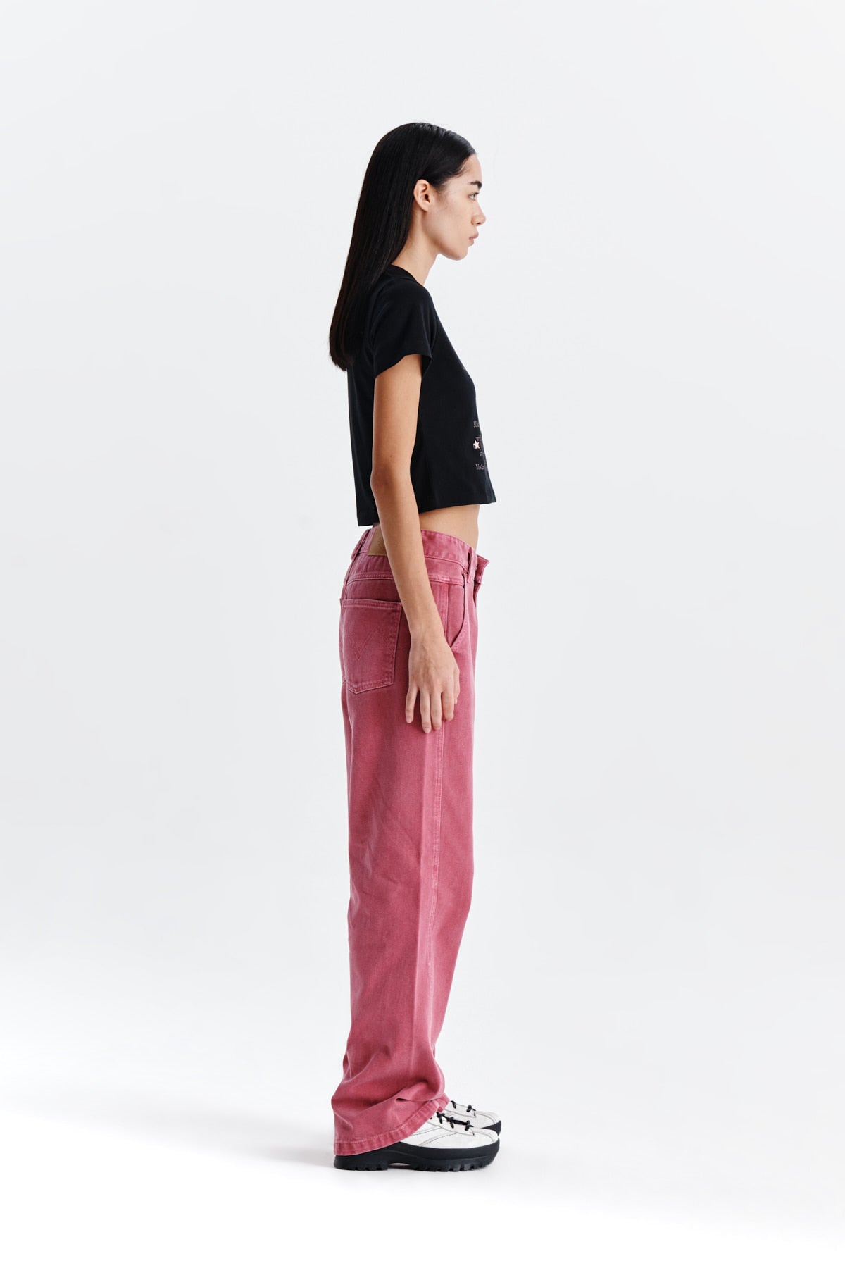 Matin Kim - Side Point Color Denim Pants (Pink) product image 6 | TRAB K-Fashion Australia