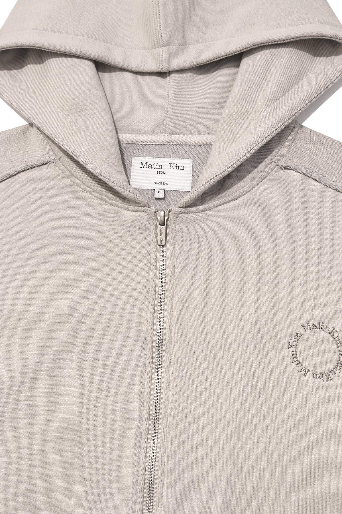 Matin Kim - Volume Pocket Hoody Zip Up (Beige) product image 3 | TRAB K-Fashion Australia