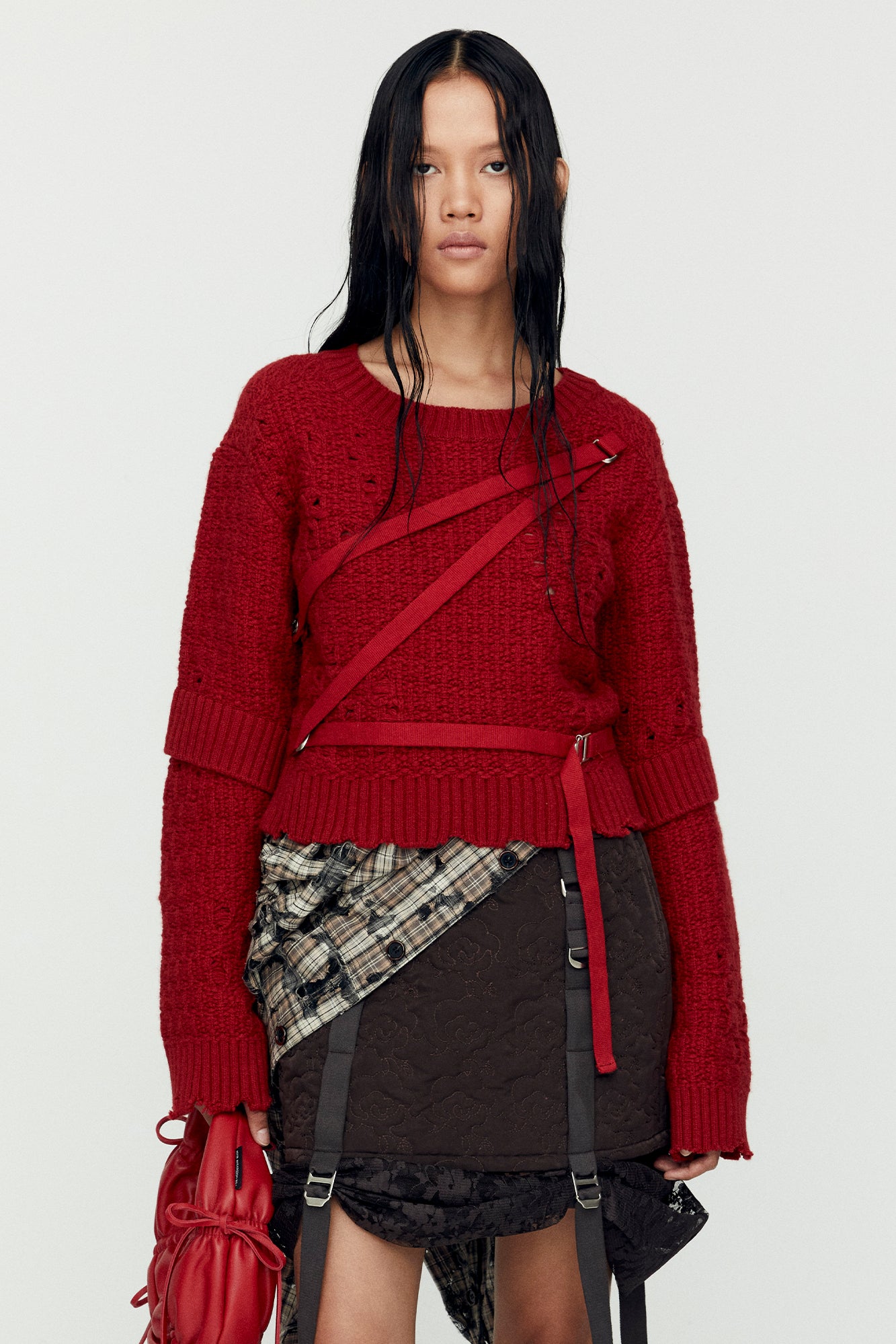 Andersson Bell - Nora Strap Knit Pullover (Scarlet) product image 5 | TRAB K-Fashion Australia