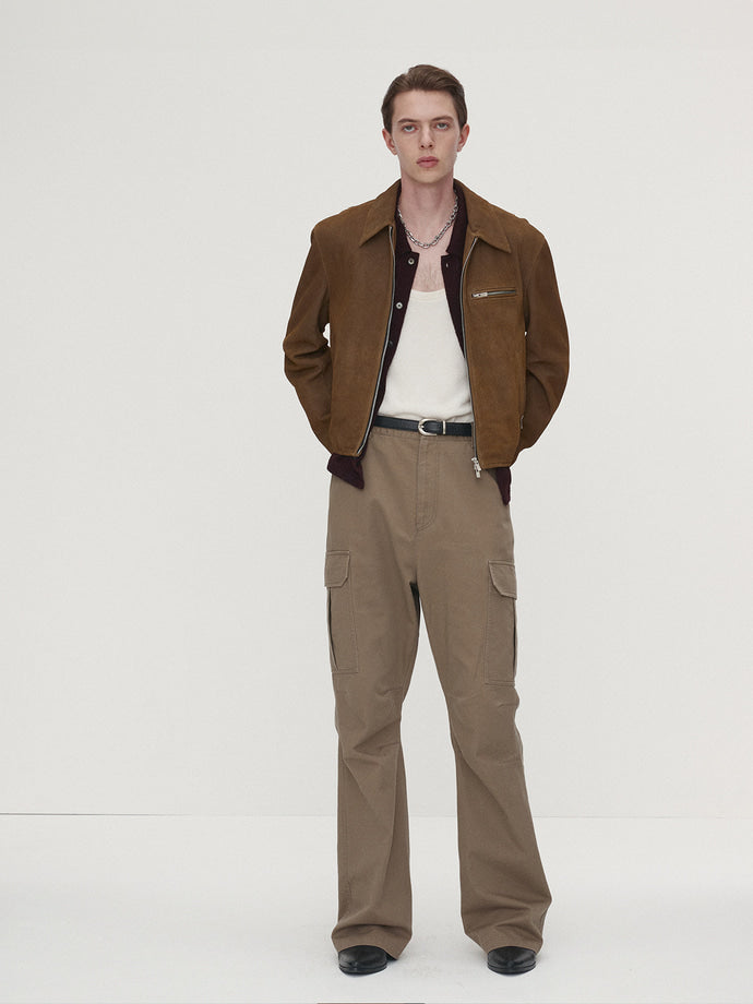 Tonywack - Washed Cotton Loose Flared Cargo Pants (Beige) product image 4 | TRAB K-Fashion Australia