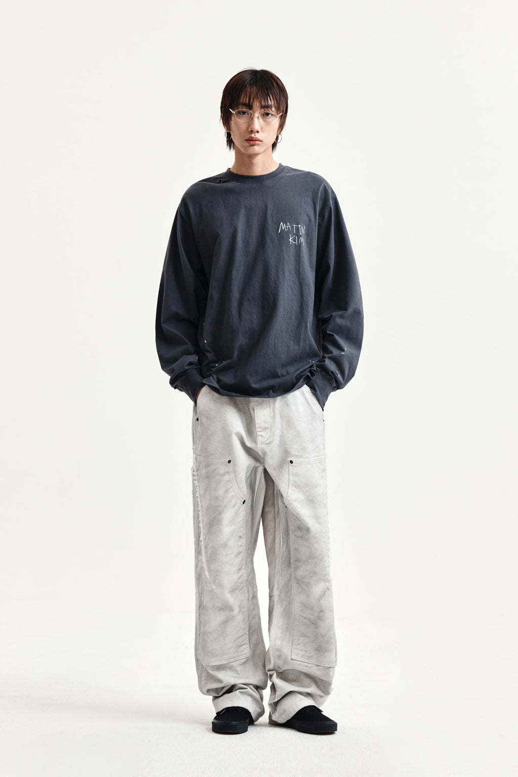 Matin Kim - Vintage Washed Logo Top (Charcoal) product image 14 | TRAB K-Fashion Australia