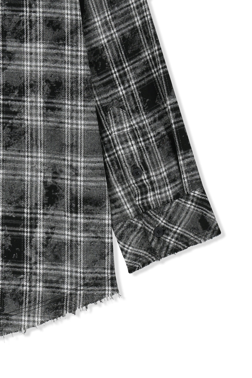 Matin Kim - Raw Cut Check Hooded Shirt (Black) product image 5 | TRAB K-Fashion Australia