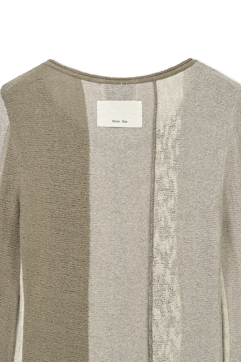 Matin Kim - Color Block Slim Knit Cardigan (Beige) product image 5 | TRAB K-Fashion Australia