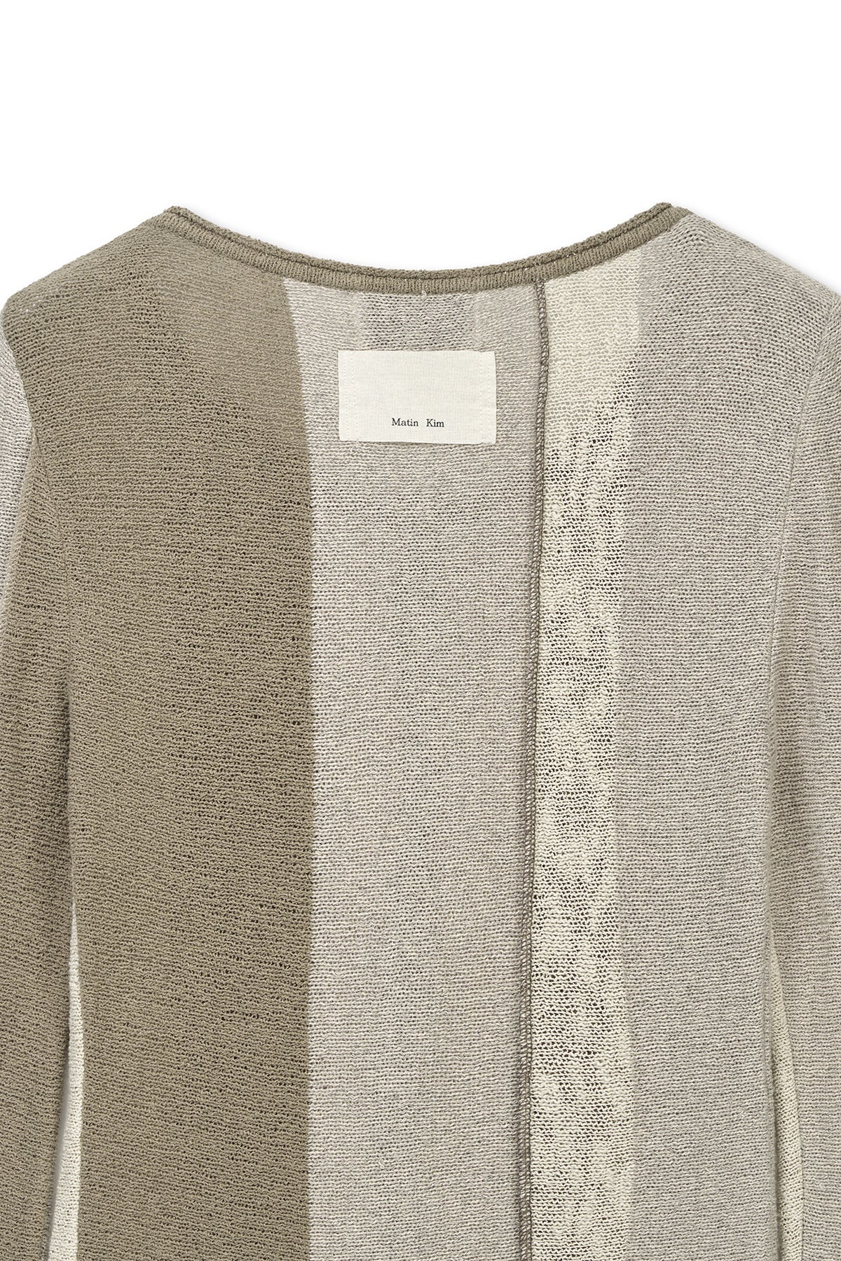 Matin Kim - Color Block Slim Knit Cardigan (Beige) product image 5 | TRAB K-Fashion Australia