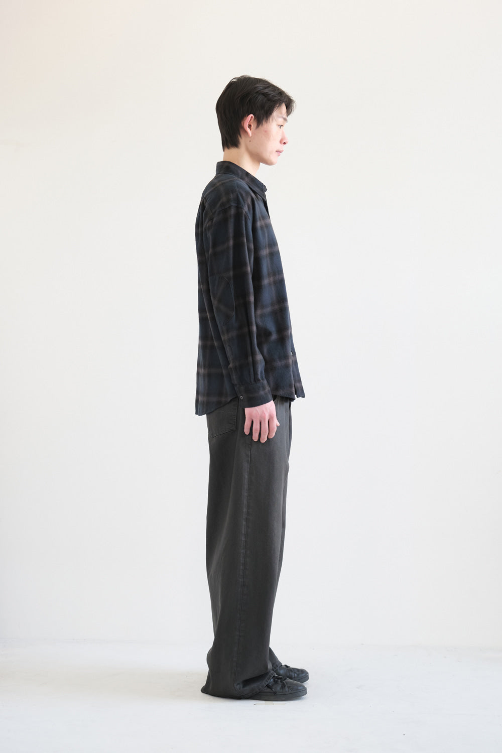 Hatchingroom - Archive Shirt V2 Check (Dyed Blue Charcoal) product image 4 | TRAB K-Fashion Australia