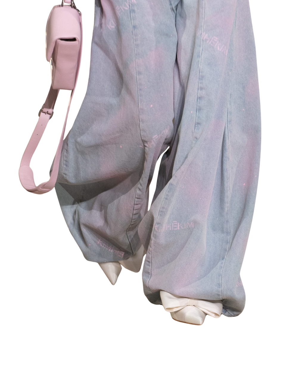 Kimhe Kim - Spray Dyed Balloon Fit Jeans (Sky Blue/Pink) product image 2 | TRAB K-Fashion Australia