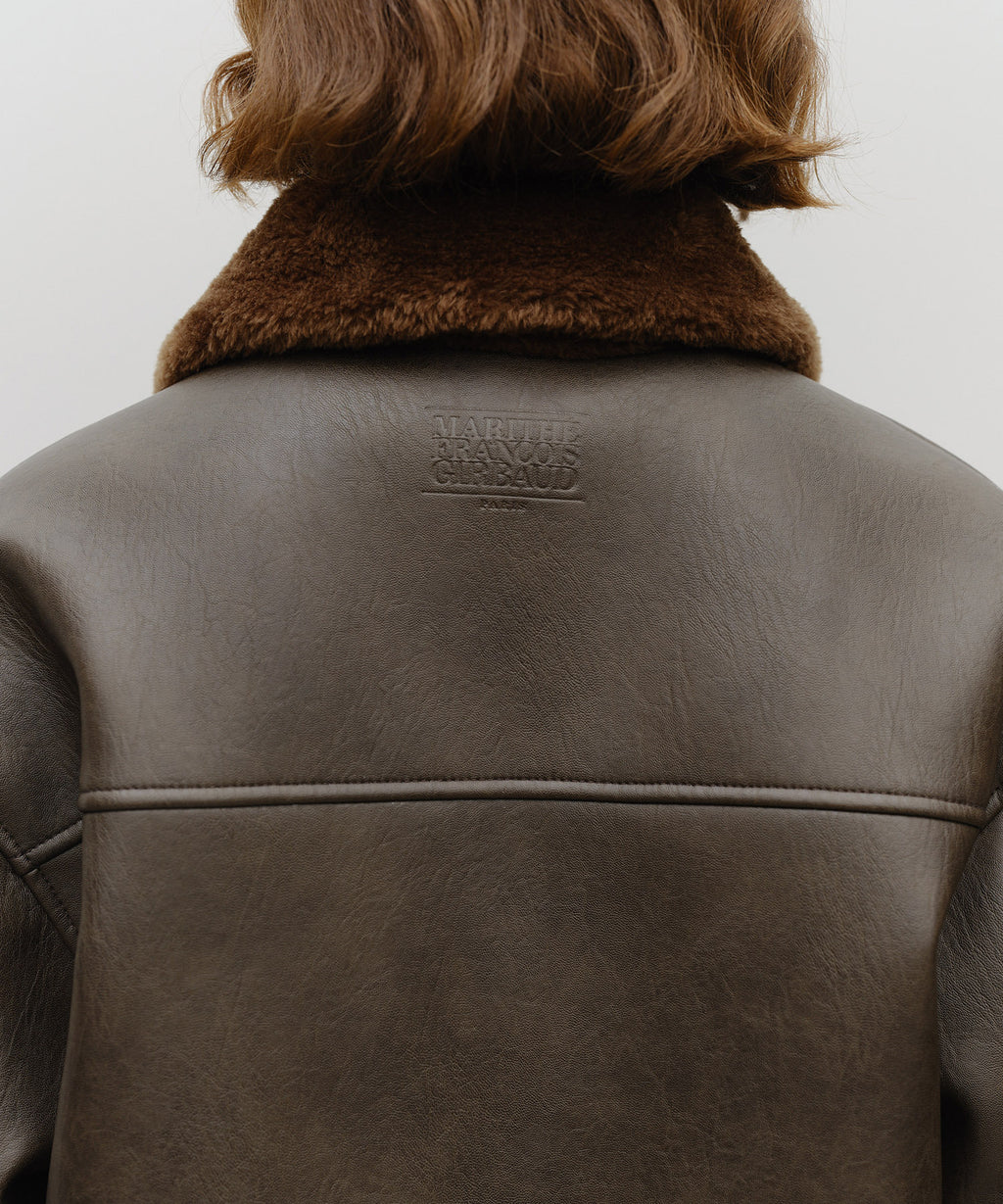 Marithe & Francois Girbaud - Faux Leather Over Fit Mustang Jacket (Brown) product image 3 | TRAB K-Fashion Australia