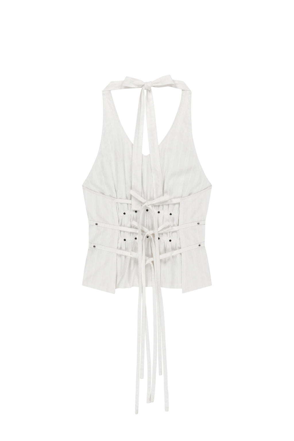 Matin Kim - Halter Neck Shirring Blouse (White) product image 2 | TRAB K-Fashion Australia