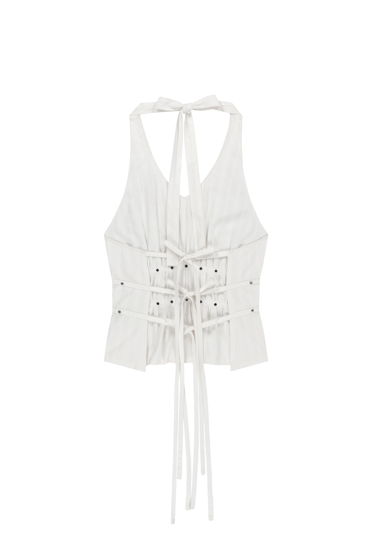 Matin Kim - Halter Neck Shirring Blouse (White) product image 2 | TRAB K-Fashion Australia