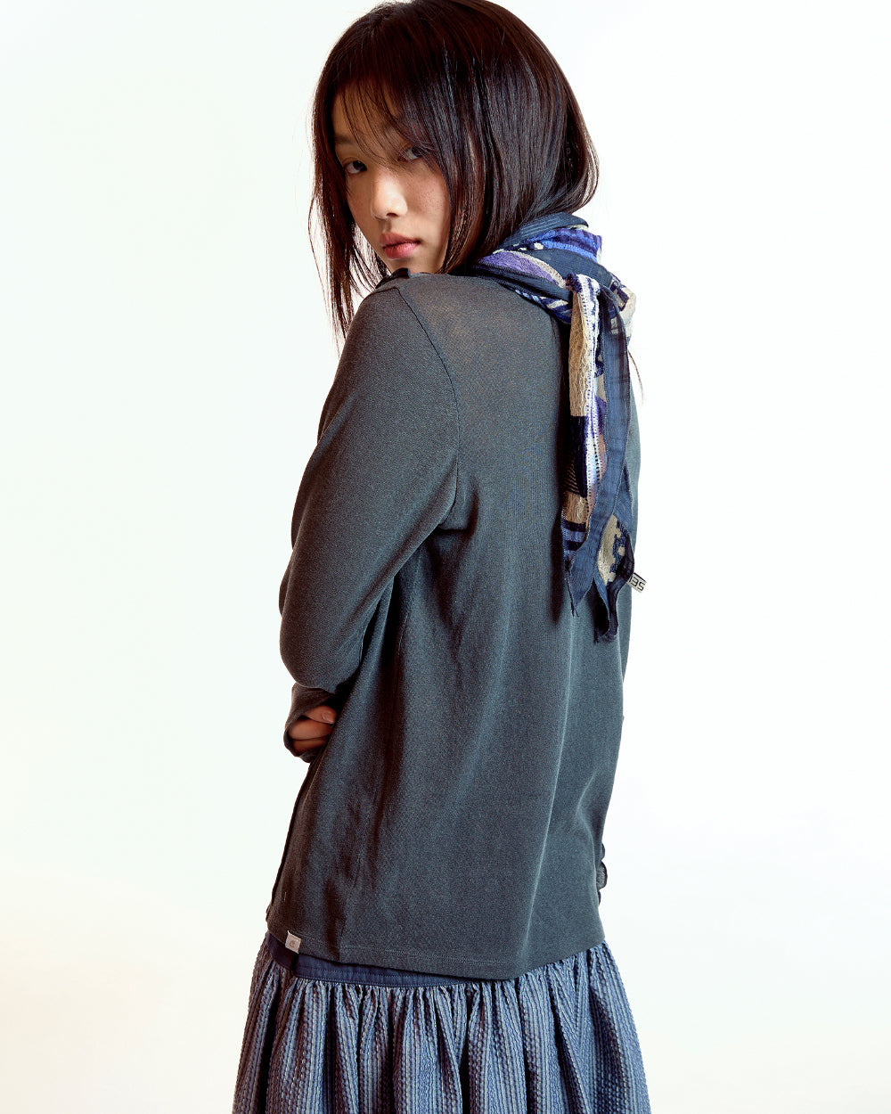 Coyseio - Double Ruffle Long Sleeve (Dark Grey) product image 5 | TRAB K-Fashion Australia