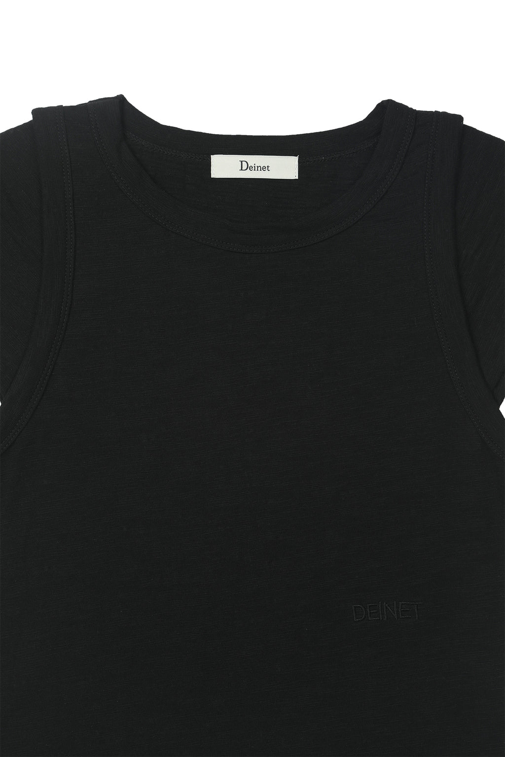 Deinet - Slub Cap Sleeve T-Shirt (Black) product image 3 | TRAB K-Fashion Australia