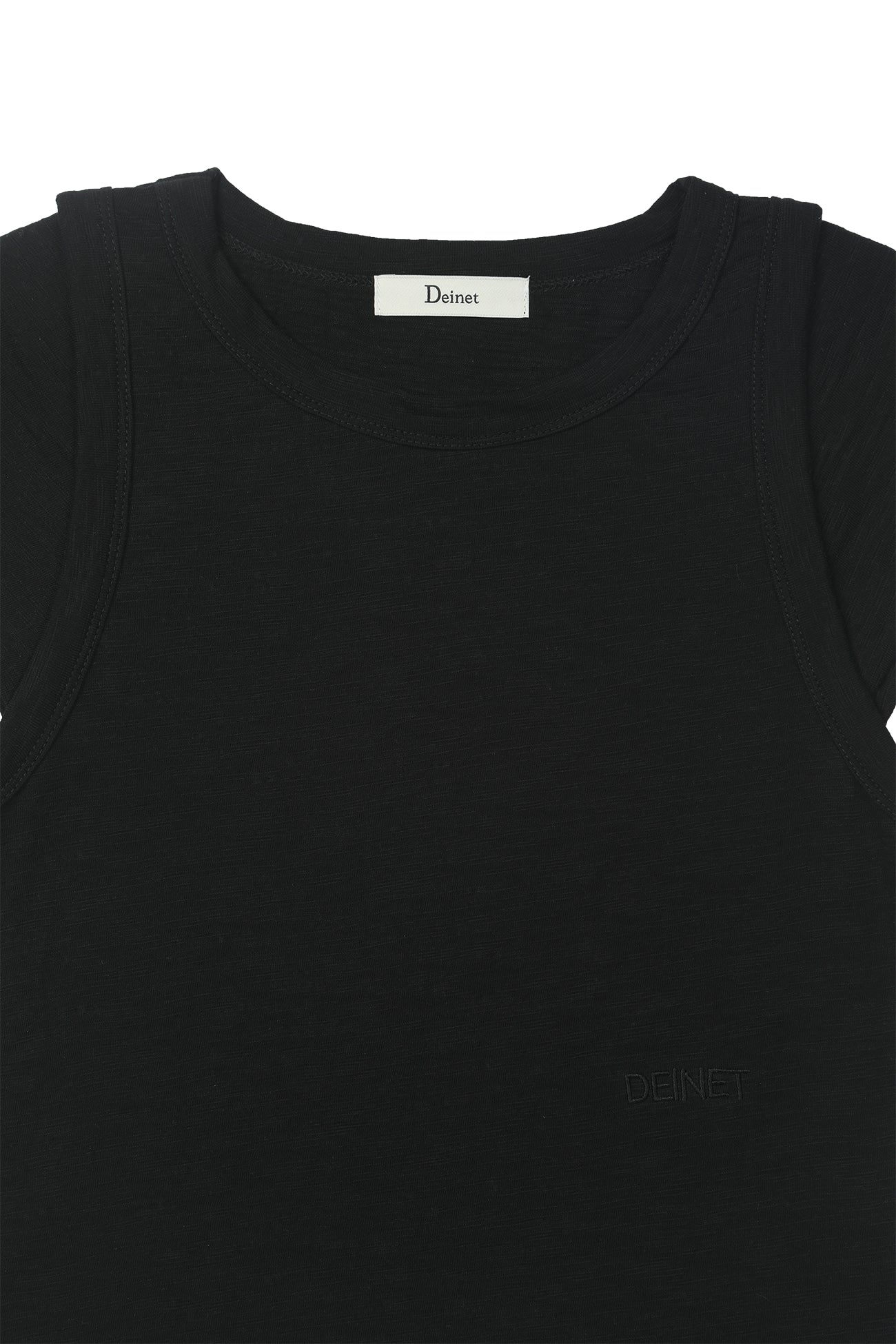 Deinet - Slub Cap Sleeve T-Shirt (Black) product image 3 | TRAB K-Fashion Australia