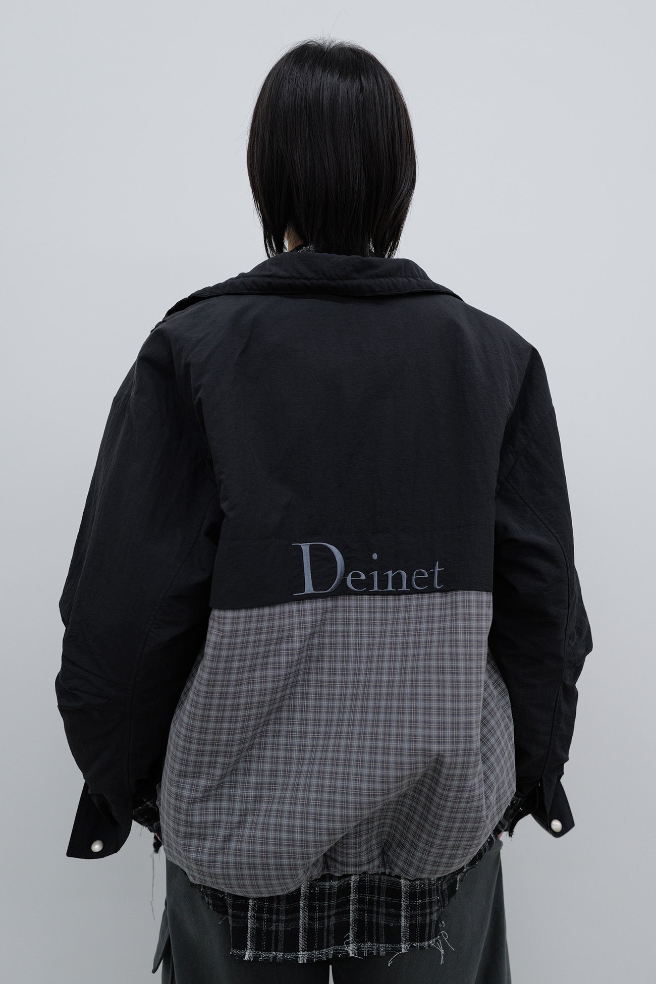Deinet - Deinet Check Contrast Bomber Jacket (Black) product image 10 | TRAB K-Fashion Australia