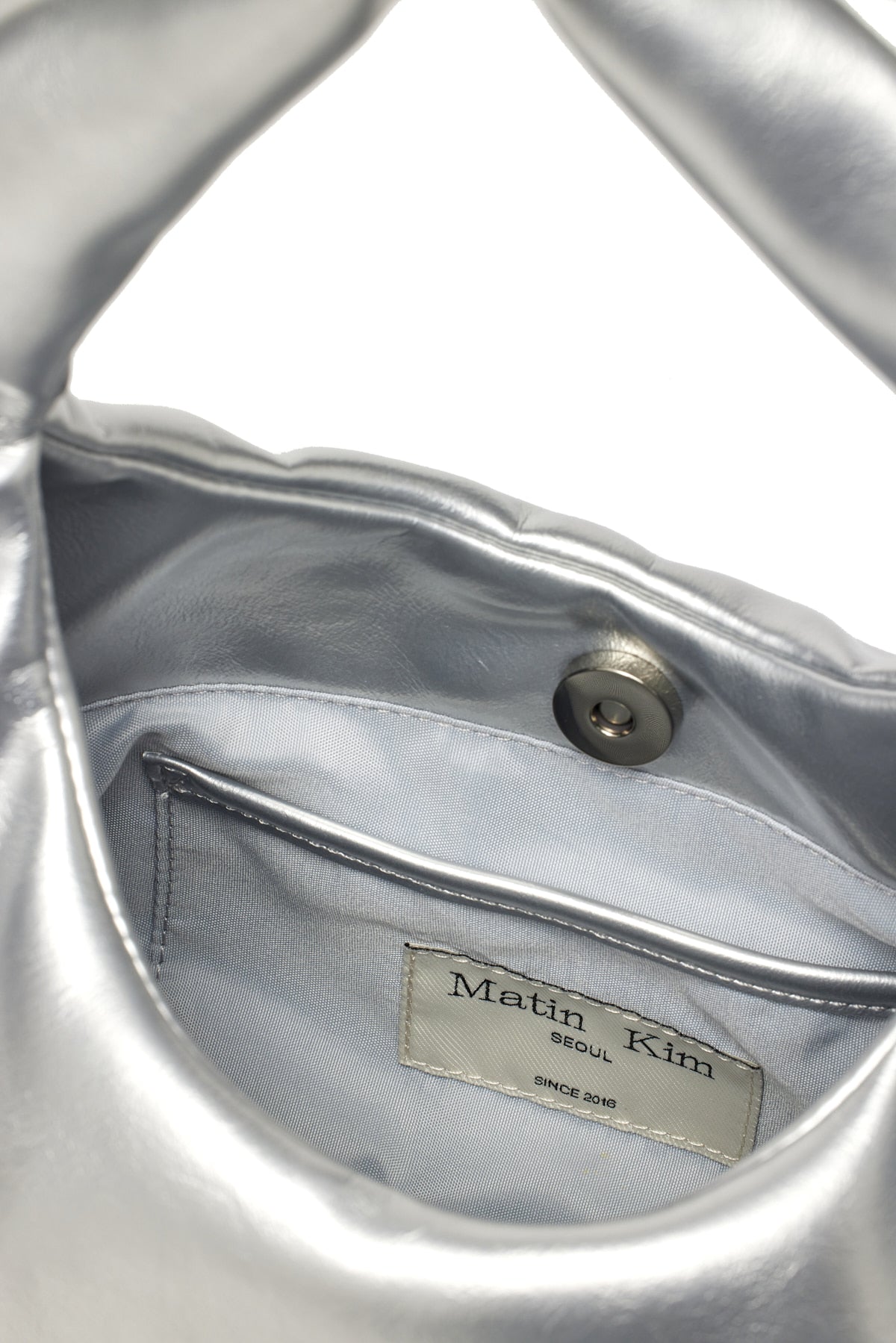 Matin Kim - Embossed Logo Leather Mini Tote Bag (Silver) product image 4 | TRAB K-Fashion Australia