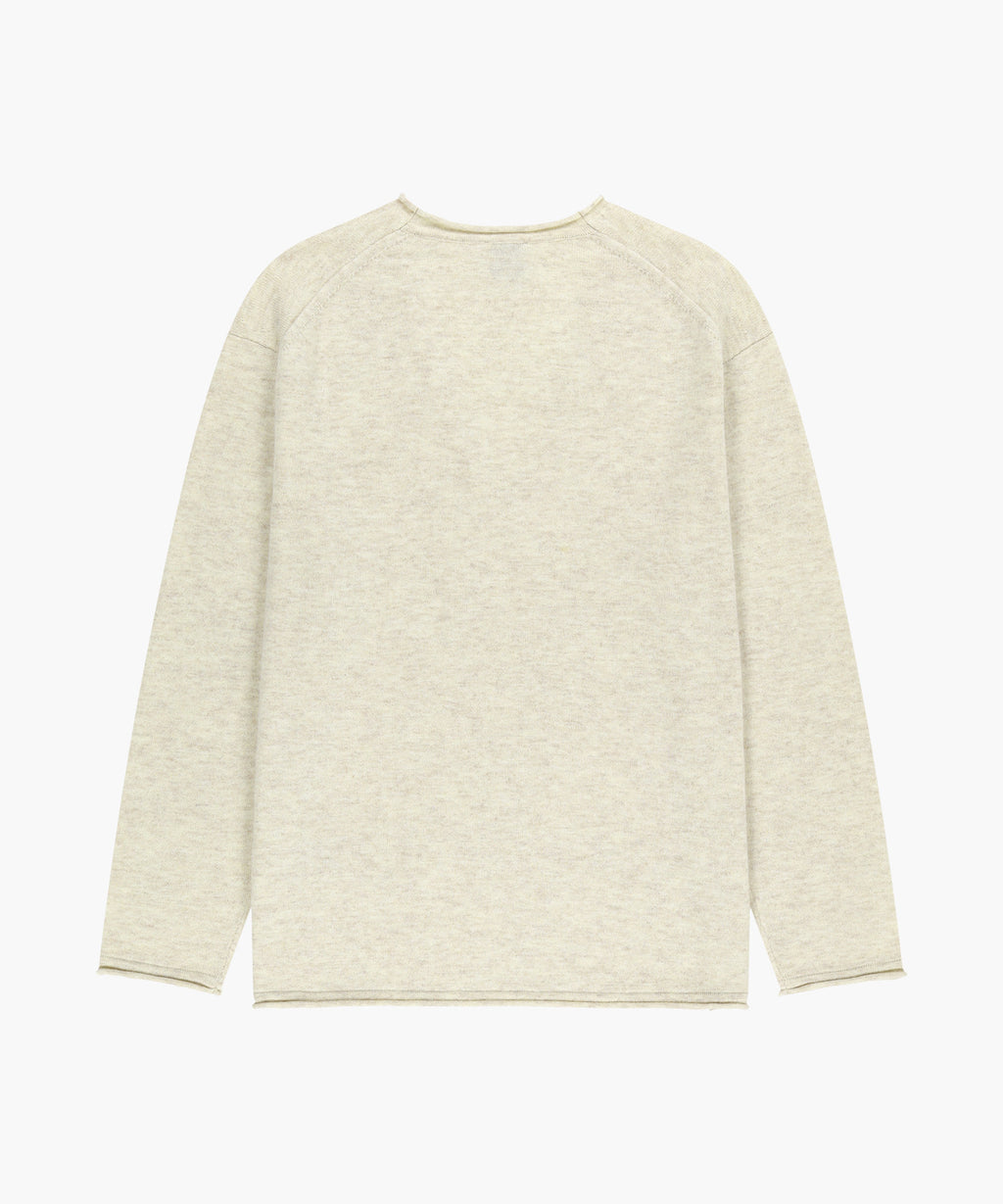 Marithe & Francois Girbaud - Deep V-neck Oversized Knit (Oatmeal) product image 2 | TRAB K-Fashion Australia