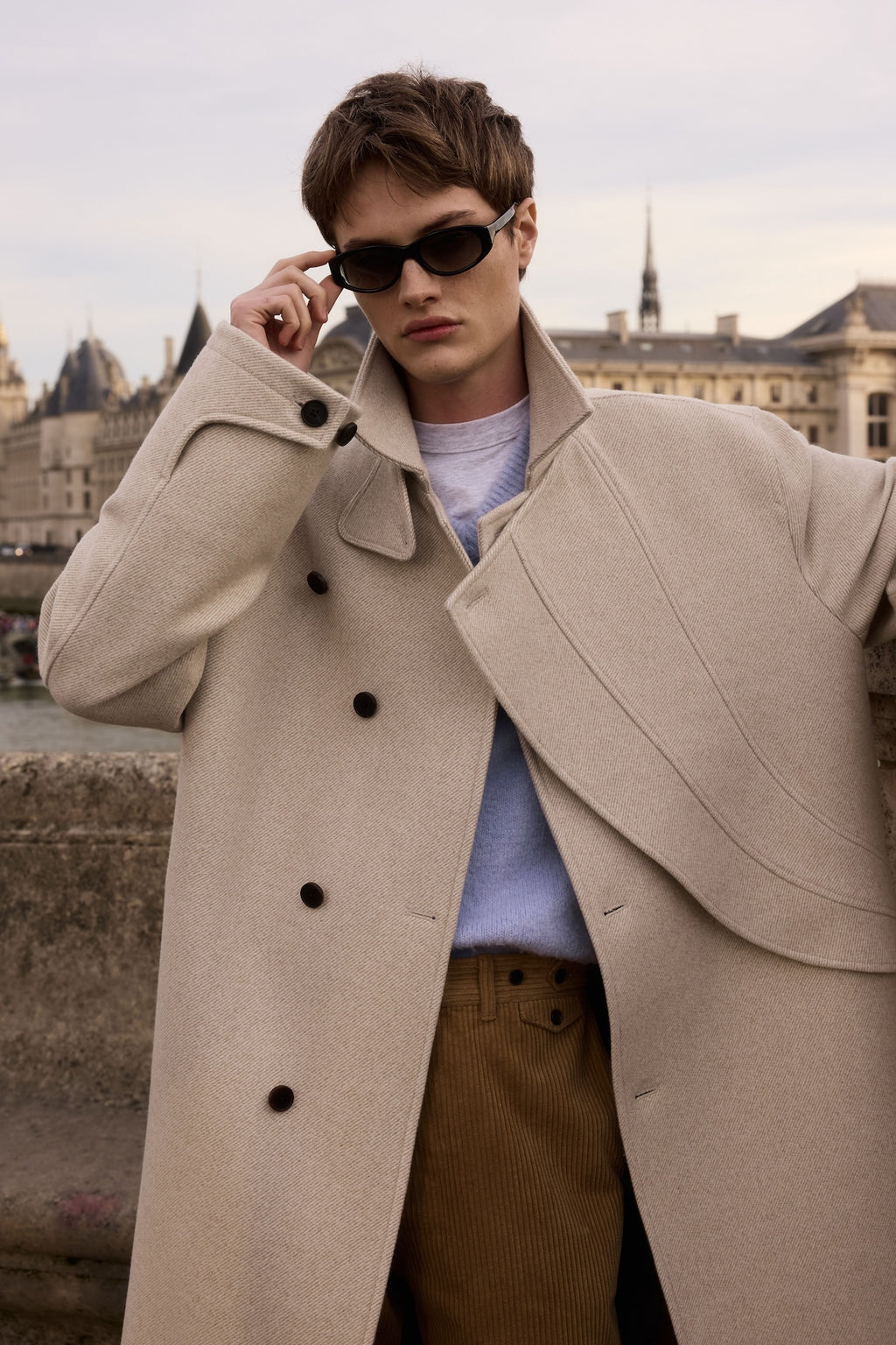 STU - Layered Lapel Coat In (Ivory) product image 13 | TRAB K-Fashion Australia