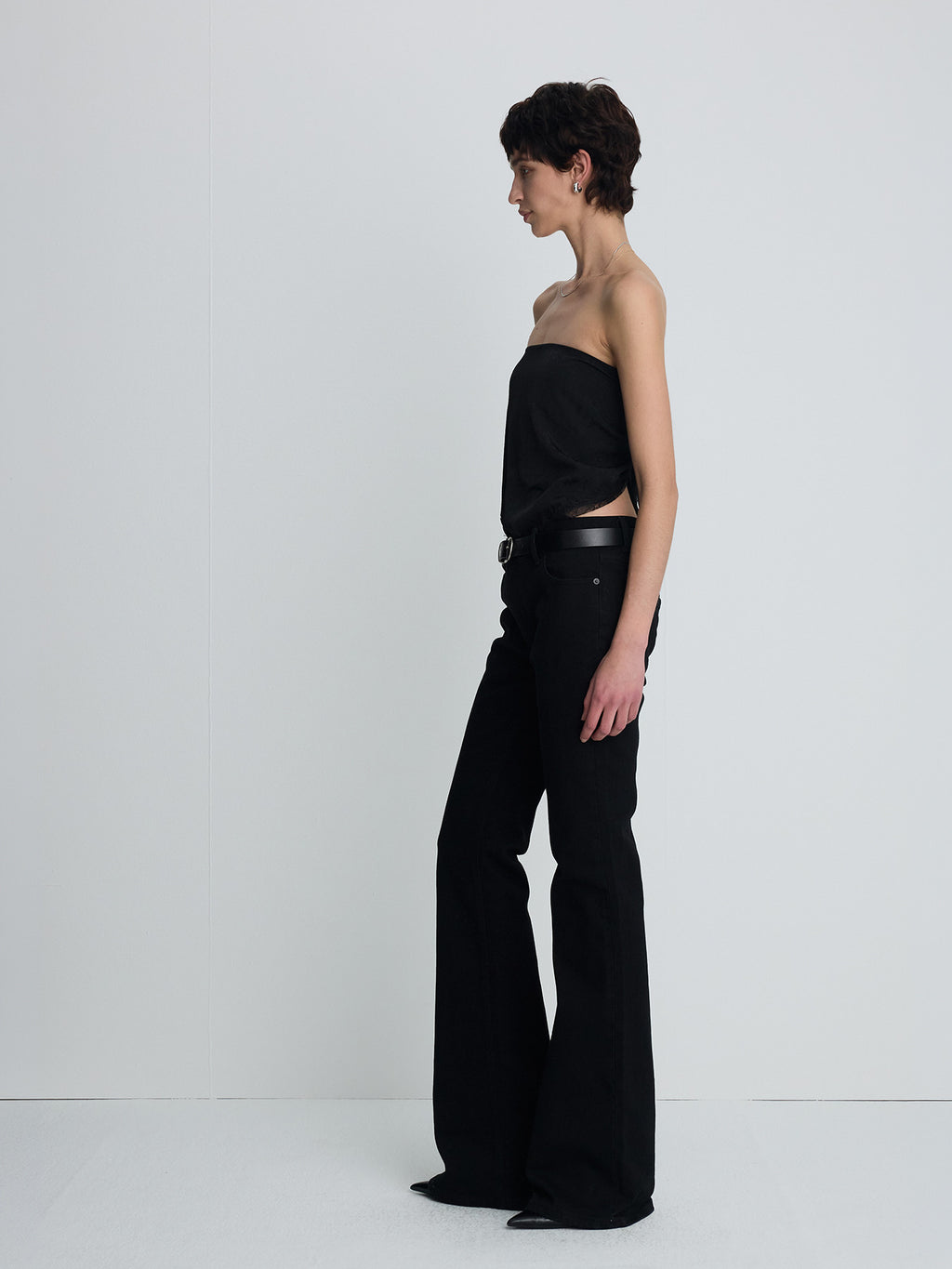 Tonywack - Low-Rise Denim Bootcut Trousers (Washed Black) product image 4 | TRAB K-Fashion Australia