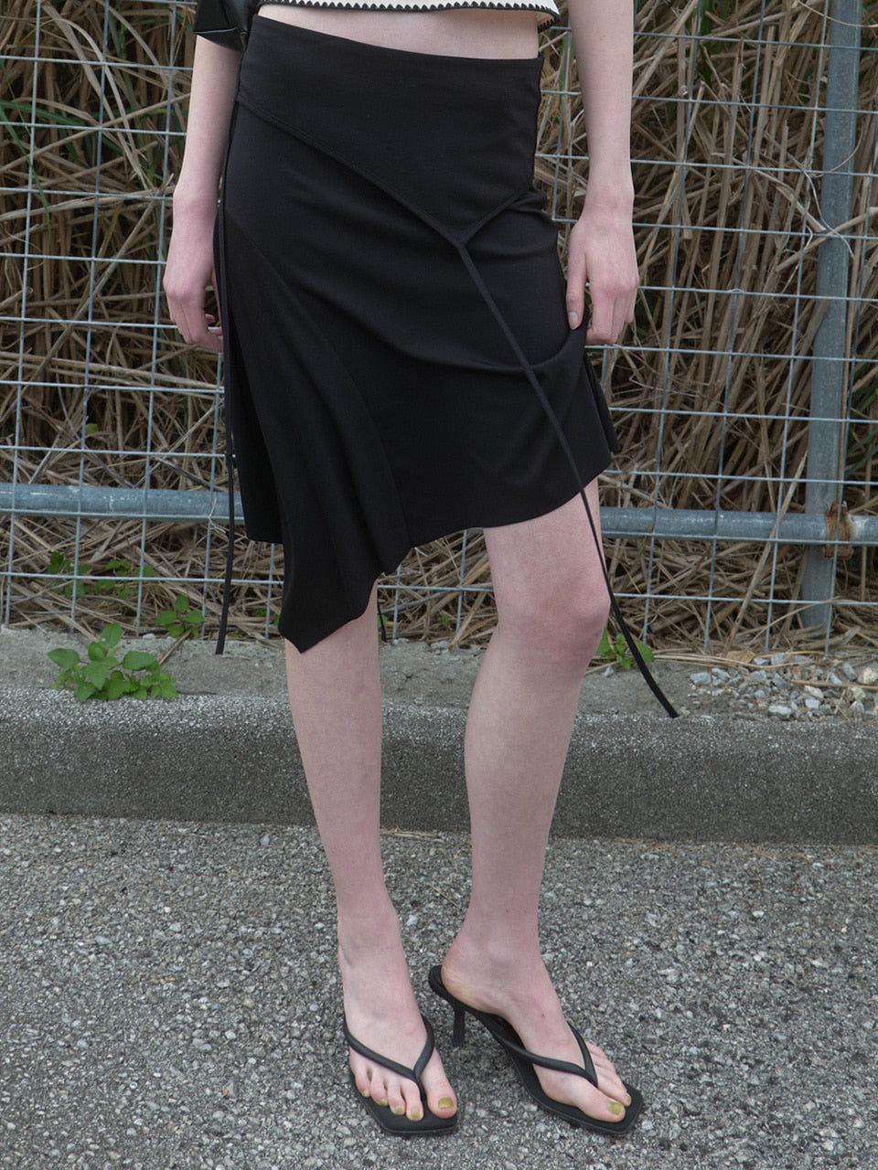 Kijun - [Ships 29 June] Asymmetric Jersey Skirt (Black) product image 5 | TRAB K-Fashion Australia