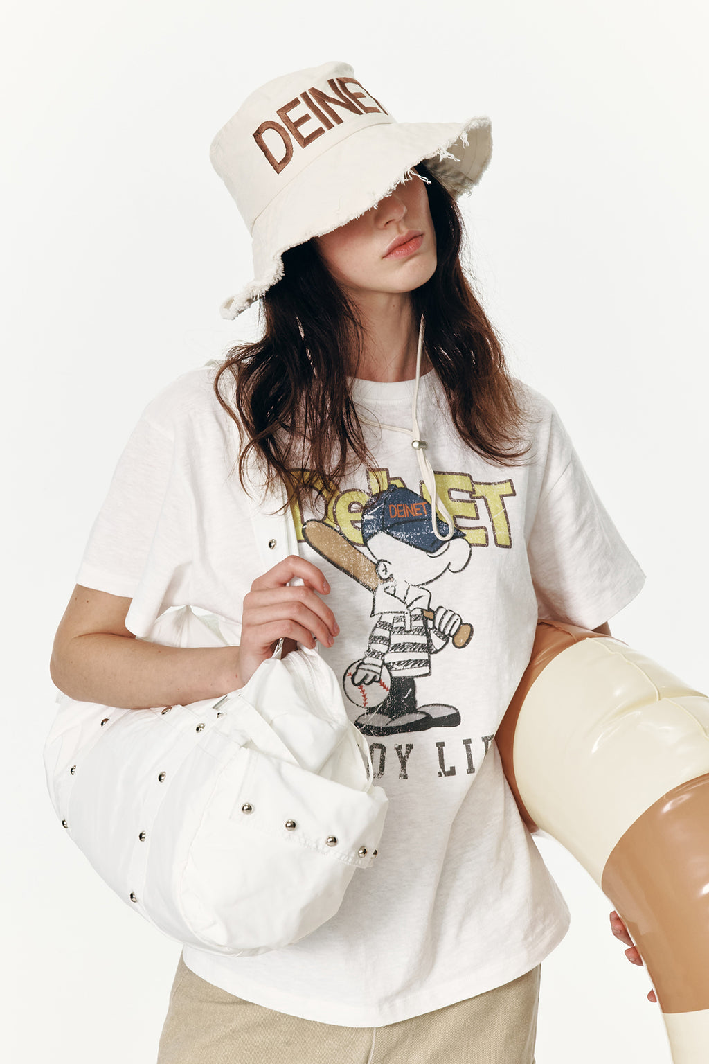 Deinet - Logo Duffle Bag (White) product image 4 | TRAB K-Fashion Australia