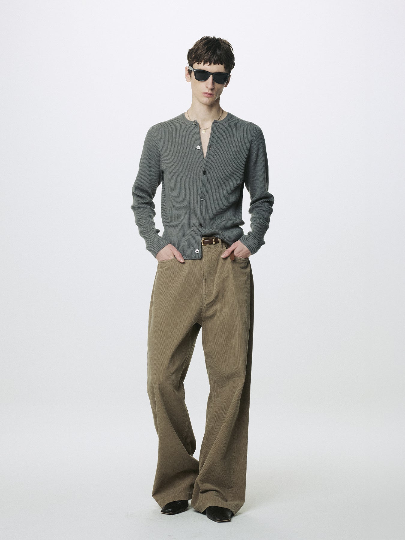 Tonywack - Washed Corduroy Wide-Leg Pants (Beige) product image 3 | TRAB K-Fashion Australia
