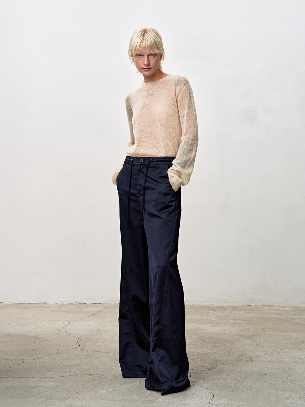 Tonywack - Silky Banding Lounge Pants (Navy) product image 3 | TRAB K-Fashion Australia