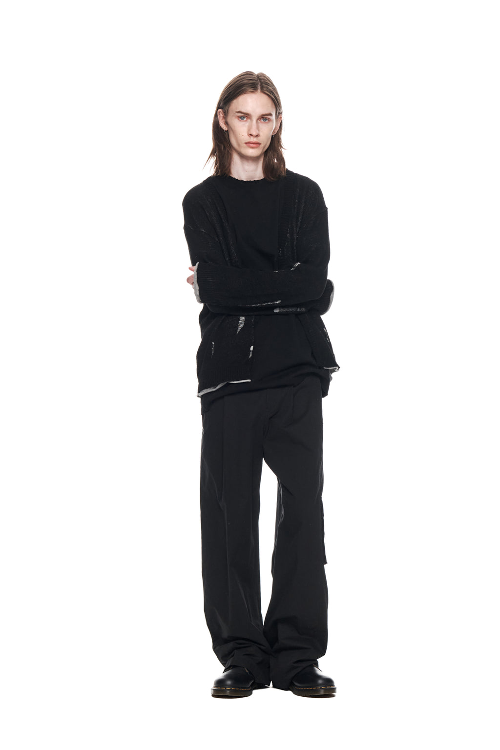Matin Kim - Layered Damage Cardigan (Black) product image 8 | TRAB K-Fashion Australia