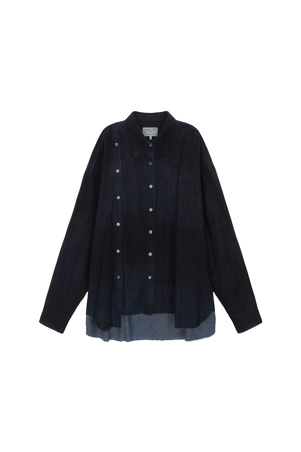 Matin Kim - Denim Cut Out Dying Shirt (Navy) product image 1 | TRAB K-Fashion Australia